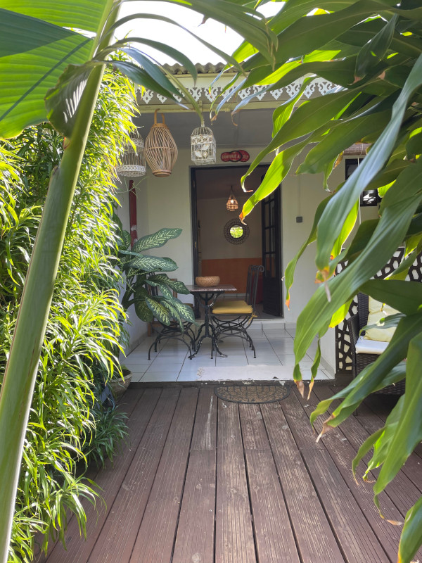 Cuisine/Terrasse Bungalows les Porcelaines